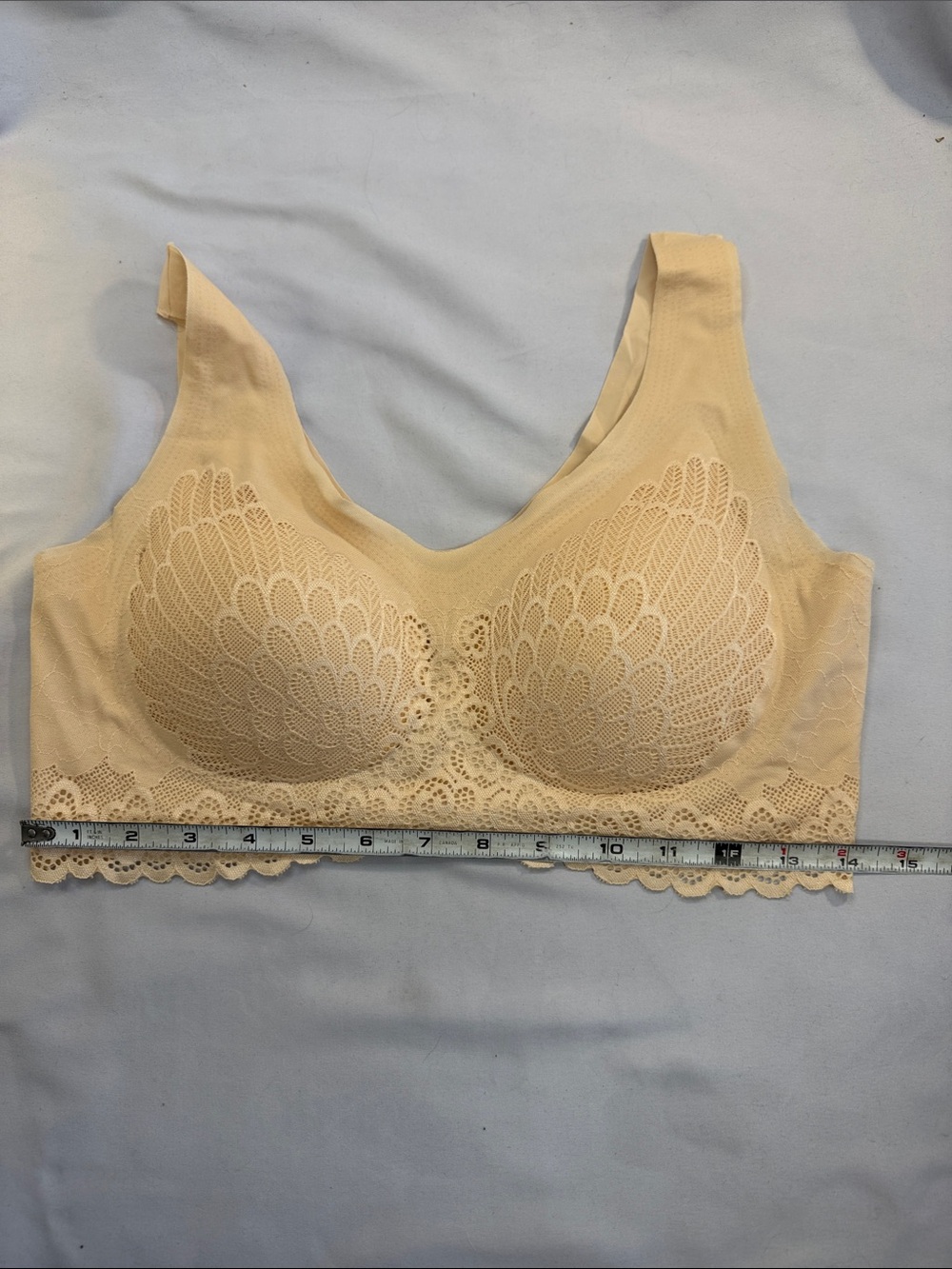NWOT Seamless Lace Wireless Bra - beige - Picture 5 of 5